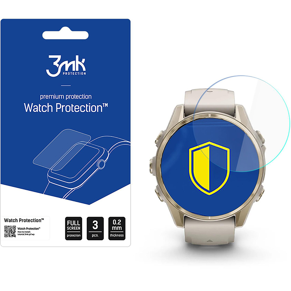 Szkło hybrydowe 3mk Watch Protection do Garmin Fenix 8 AMOLED 47 mm, 3 sztuki
